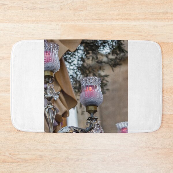 Item preview, Vintage Glass Candle Lamp With Ornate Crystal Chandelier Arm and Soft Pink Glow for Elegant Decor designed and sold by Nmallia.