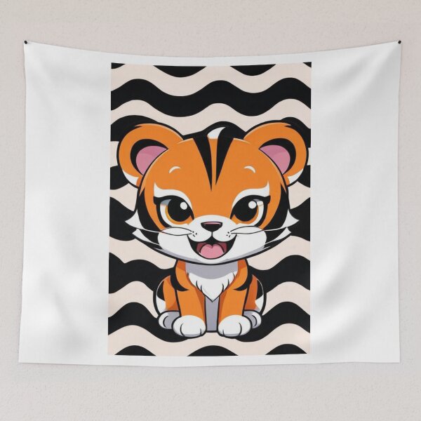 Item preview, Art - Stylized Tiger, Childrens Digital Illustration designed and sold by DoodyPets.
