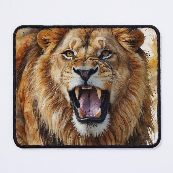Item preview, Majestic Roaring Lion Watercolor Painting designed and sold by RawNaturePrints.
