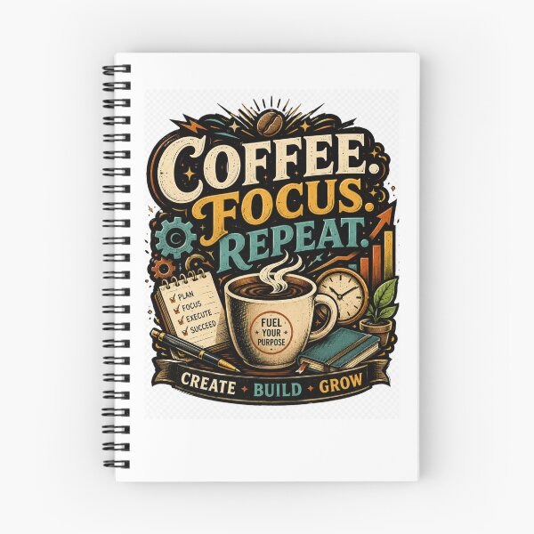 Item preview, Coffee. Focus. Repeat. – Vintage Productivity & Hustle Graphic Design designed and sold by CKADigital.