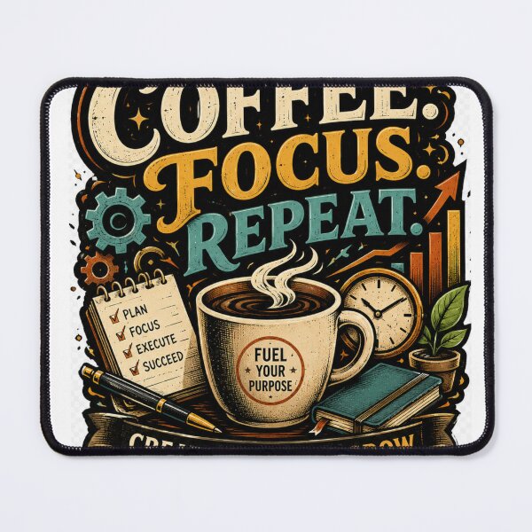 Item preview, Coffee. Focus. Repeat. – Vintage Productivity & Hustle Graphic Design designed and sold by CKADigital.