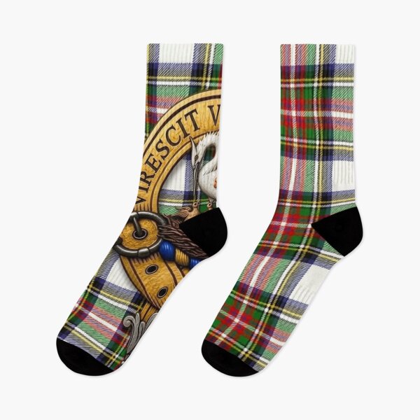 Aperçu de l'œuvre Crête Stewart 3D et tartan moderne pour vêtements créée et vendue par Kirrindy Designs.