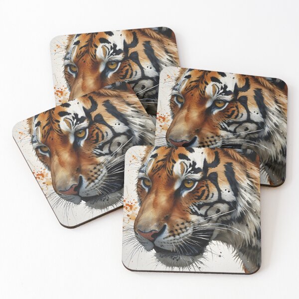 Item preview, Fierce Bengal Tiger Watercolor Painting designed and sold by RawNaturePrints.