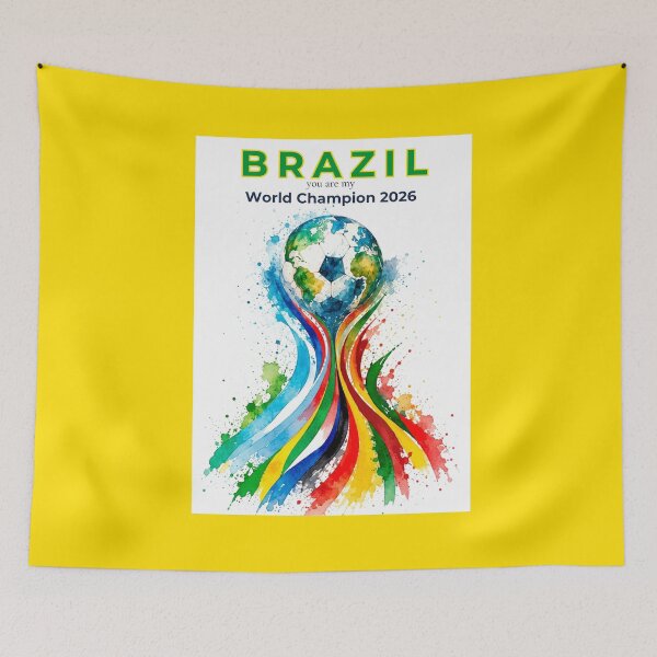 Item preview, Brazil 2026 World Cup Champion Watercolor Football Art designed and sold by EMC Store.