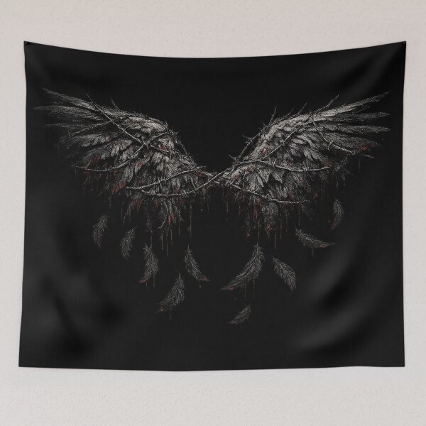 Item preview, Dark Fallen Angel Wings Gothic Dripping Blood Fantasy Design designed and sold by irfanshikh.