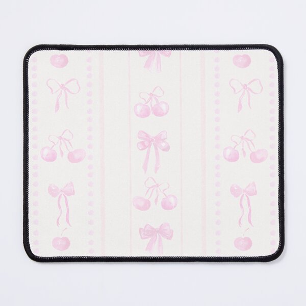 Item preview, Pastel Pink Cute Coquette Preppy Aesthetic Bows and Cherries Stripes in Watercolor designed and sold by aneladesigns.
