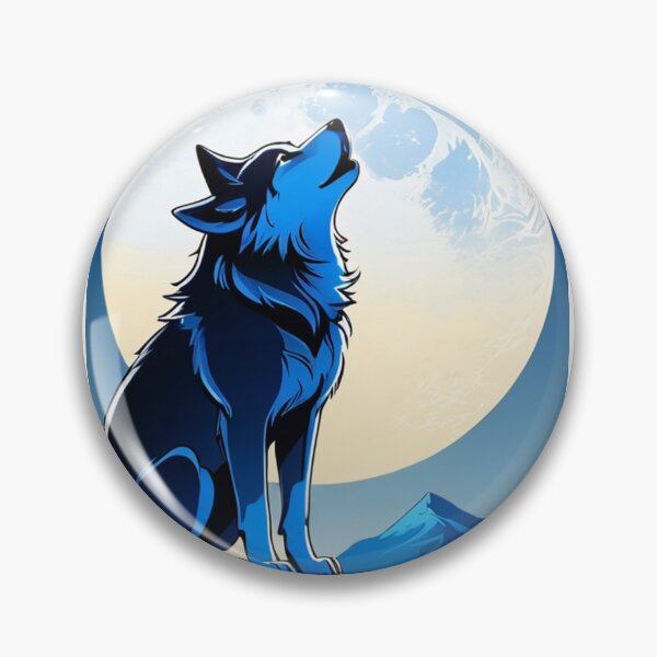Item preview, Art - Stylized Wolf Howling at the Full Moon, Fantasy Style designed and sold by DoodyPets.