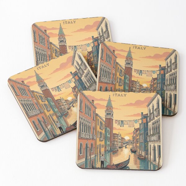 Item preview, Venice Italy Vintage Travel Poster Gondola Canal designed and sold by terrelldonald.