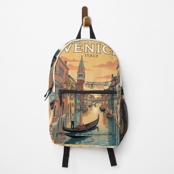 Item preview, Venice Italy Vintage Travel Poster Gondola Canal designed and sold by terrelldonald.