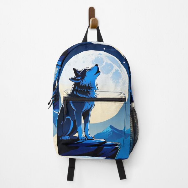 Item preview, Art - Stylized Wolf Howling at the Full Moon, Fantasy Style designed and sold by DoodyPets.