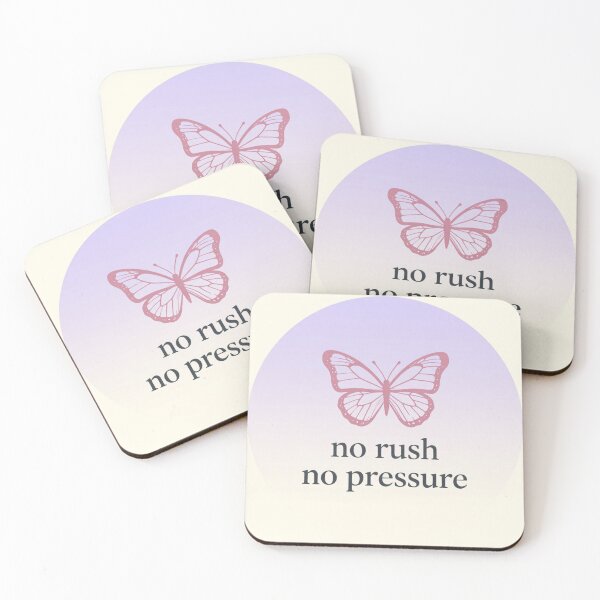 Item preview, No Rush No Pressure – Butterfly Minimalist Quote designed and sold by CosmicQuietStudio.