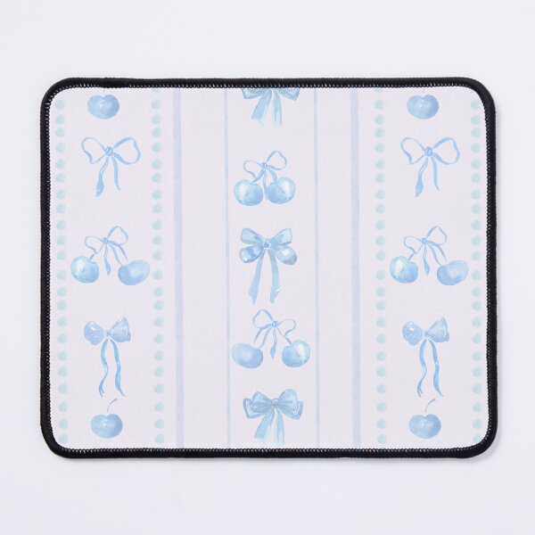 Item preview, Baby Blue Cute Coquette Preppy Aesthetic Bows and Cherries Stripes in Watercolor designed and sold by aneladesigns.