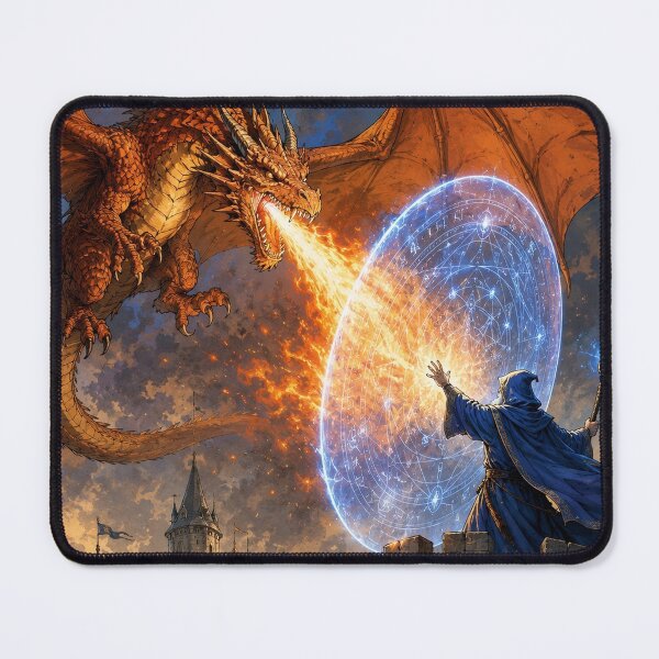 Item preview, Defending against the dragon designed and sold by Island Art Studios.