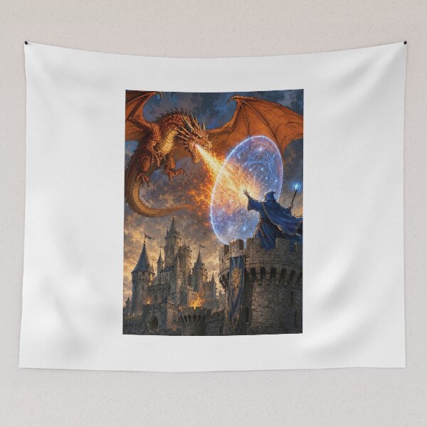 Item preview, Defending against the dragon designed and sold by Island Art Studios.
