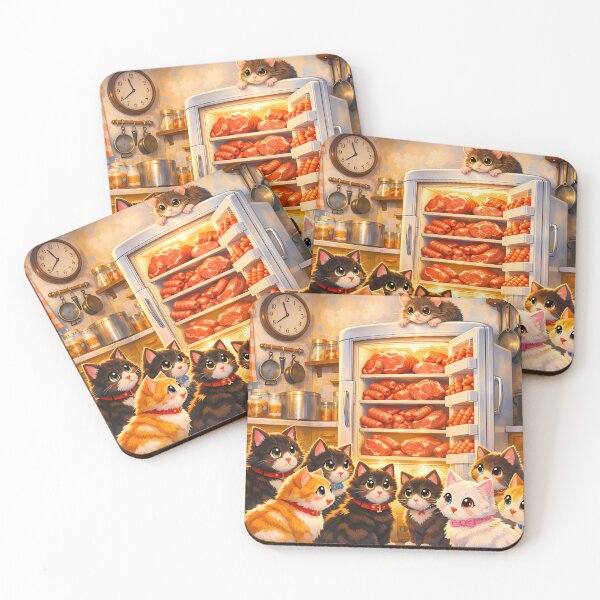 Item preview, Cats Loving Steaks and Sausages designed and sold by M-Y-A-R-T-.