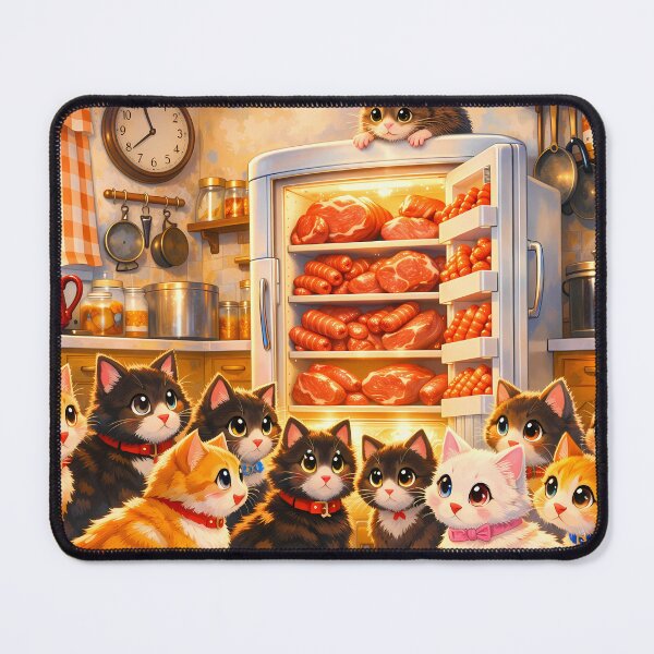 Item preview, Cats Loving Steaks and Sausages designed and sold by M-Y-A-R-T-.