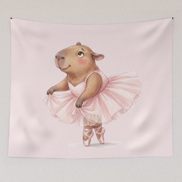 Item preview, Sweet Capybara Ballerina in Pink Tutu designed and sold by MythicCotton.