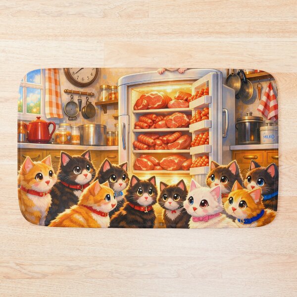 Item preview, Cats Loving Steaks and Sausages designed and sold by M-Y-A-R-T-.