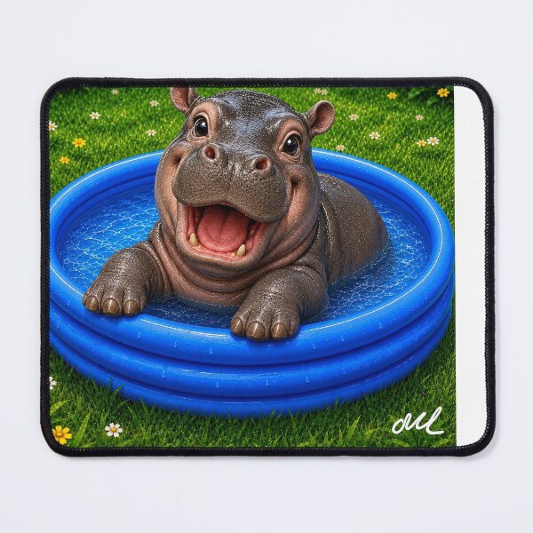 Item preview, Paddling Hippo designed and sold by MariaLouise-Art.