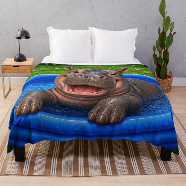 Item preview, Paddling Hippo designed and sold by MariaLouise-Art.