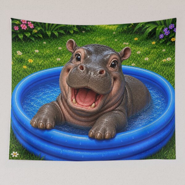 Item preview, Paddling Hippo designed and sold by MariaLouise-Art.