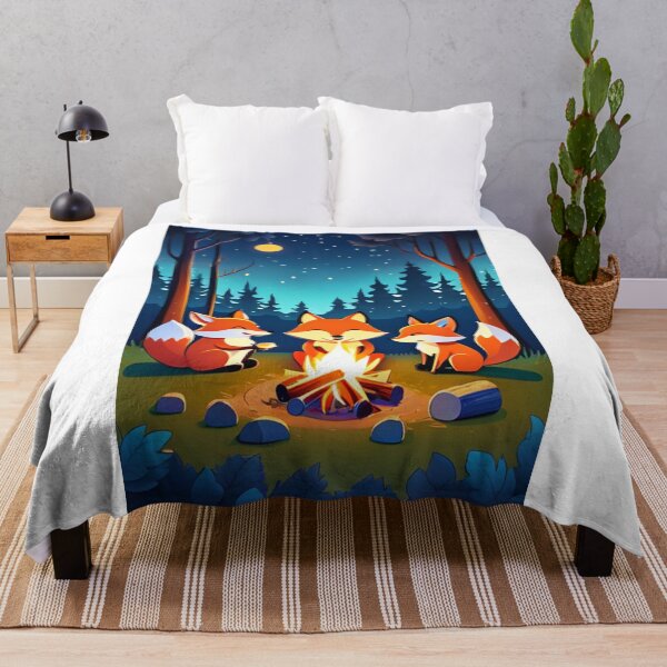 Item preview, Art - Three Anthropomorphic Foxes, Enchanting Night Ambiance designed and sold by DoodyPets.