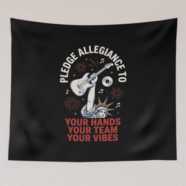 Item preview, Pledge Allegiance To Your Hands Your Team Your Vibes Music Lover Concert Goer Guitar Fan designed and sold by SofenArt.