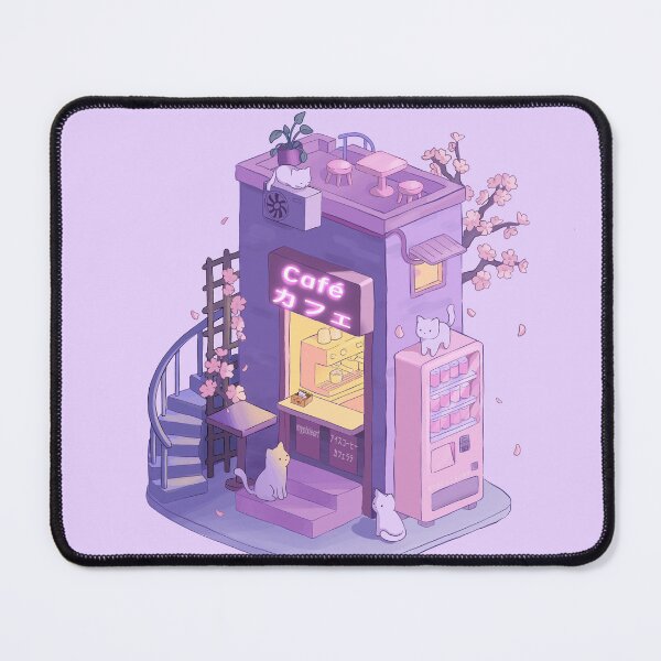 Item preview, cat cafe sakura japanese poster designed and sold by Mypixieart.