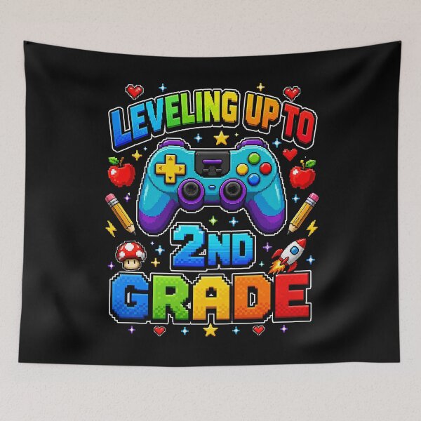 Item preview, Leveling Up to 2nd Grade Shirt, Back to School Video Game Tee, Gamer Teacher Student Gift, Second Grade designed and sold by THREE LITTLE BEANS.