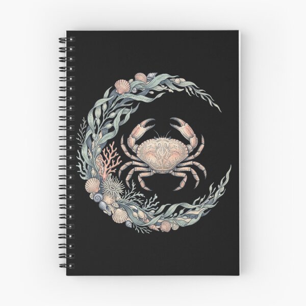 Item preview, Redbubble Title Vintage Crab Seaweed Crescent Moon Nautical Art designed and sold by Ortsas.
