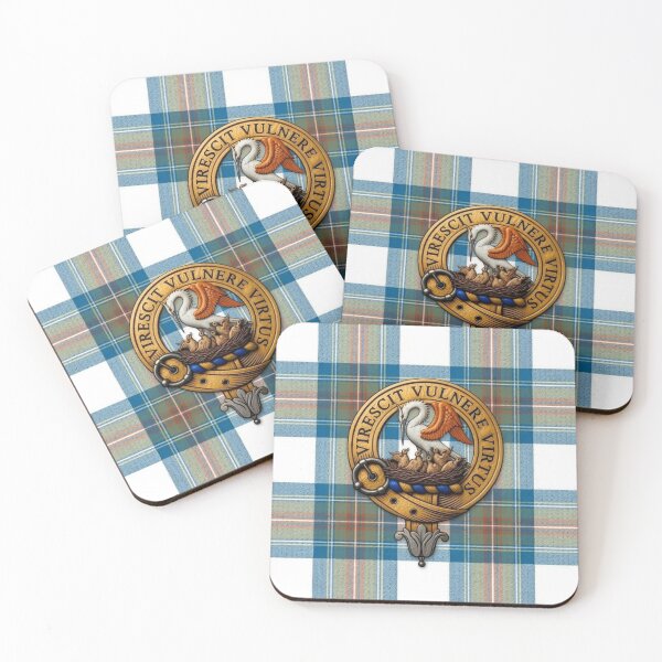 Item preview, Stewart Crest 3D and Muted Blue Tartan designed and sold by Kirrindy Designs.