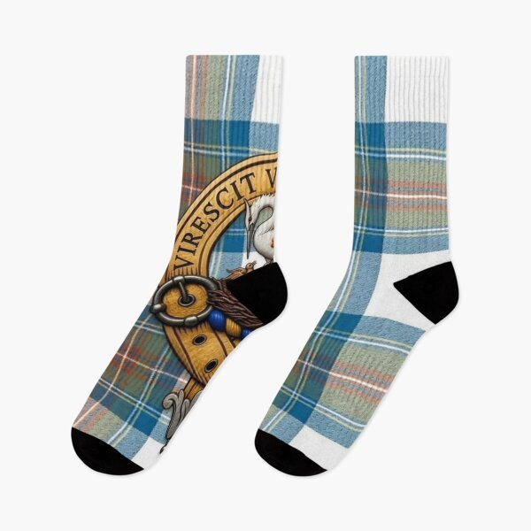 Item preview, Stewart Crest 3D and Muted Blue Tartan designed and sold by Kirrindy Designs.