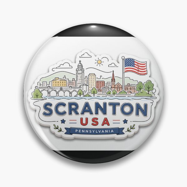 Item preview,  Scranton USA Cute 3D Skyline Label  Label Text  SCRANTON USA ??  designed and sold by PaintMeWorld.