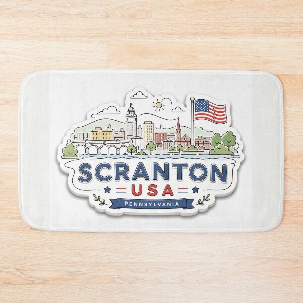 Item preview,  Scranton USA Cute 3D Skyline Label  Label Text  SCRANTON USA ??  designed and sold by PaintMeWorld.