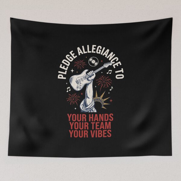 Item preview, Pledge Allegiance To Your Hands Your Team Your Vibes American Music Patriot Guitar designed and sold by SofenArt.
