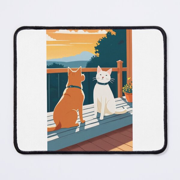 Item preview, Art - Two Domestic Cats, Serene Twilight Atmosphere designed and sold by DoodyPets.