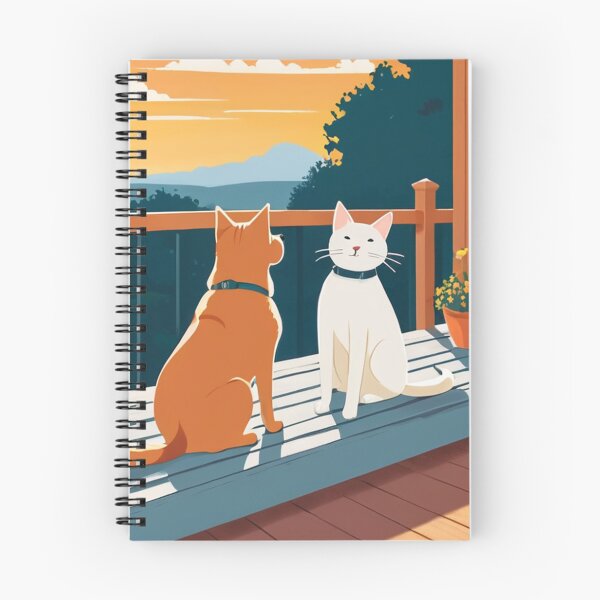Item preview, Art - Two Domestic Cats, Serene Twilight Atmosphere designed and sold by DoodyPets.
