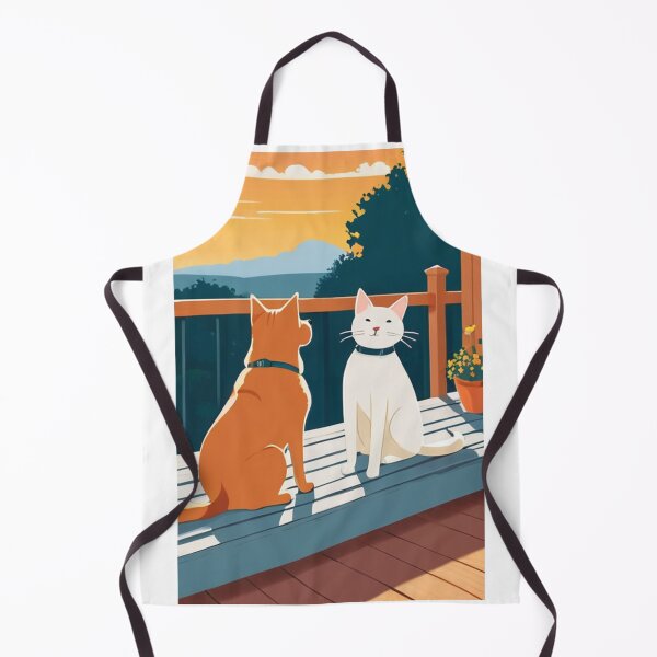 Item preview, Art - Two Domestic Cats, Serene Twilight Atmosphere designed and sold by DoodyPets.
