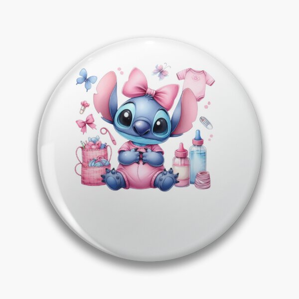 Item preview, Stitch Pink Baby Shower Cute Kawaii Floral Design designed and sold by rfd2.