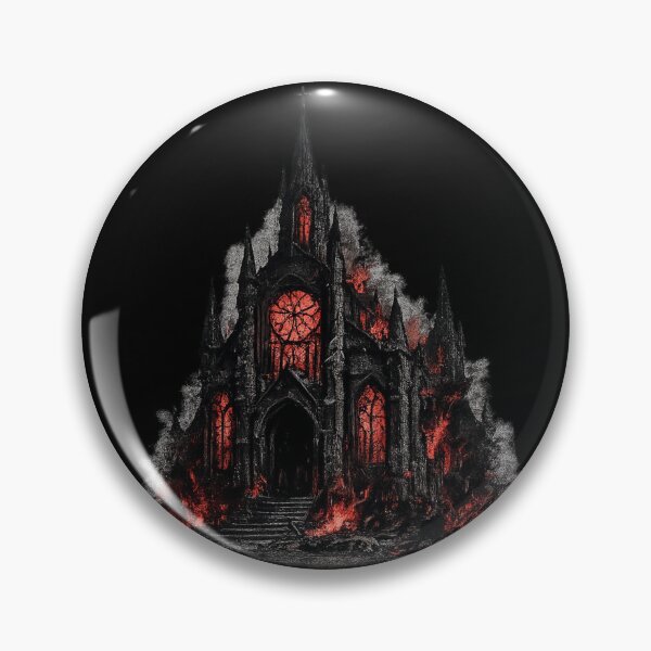 Item preview, Burning Gothic Cathedral Dark Fantasy Horror Church Design designed and sold by irfanshikh.
