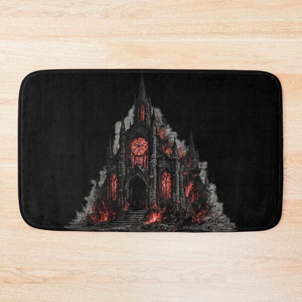 Item preview, Burning Gothic Cathedral Dark Fantasy Horror Church Design designed and sold by irfanshikh.