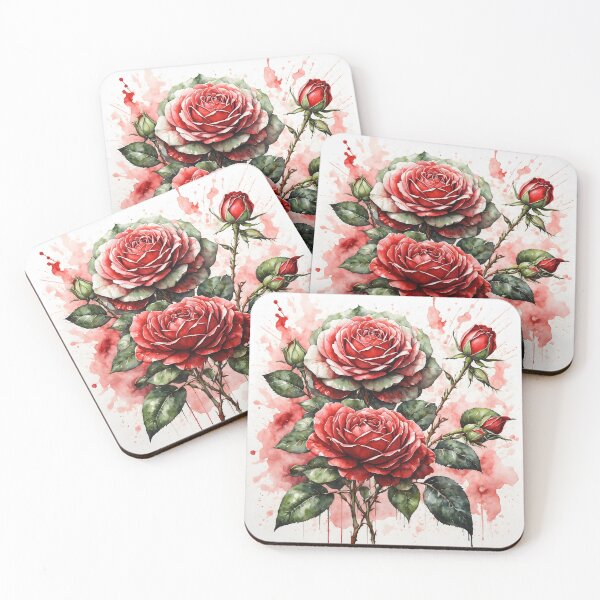 Item preview, Red Roses Watercolor Painting designed and sold by RawNaturePrints.