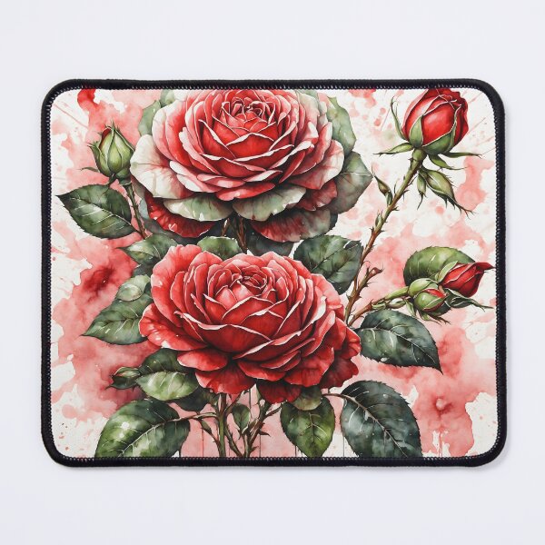 Item preview, Red Roses Watercolor Painting designed and sold by RawNaturePrints.