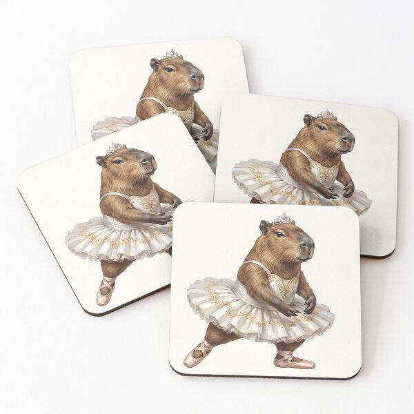 Item preview, Royal Capybara Ballerina Princess in White Tutu designed and sold by MythicCotton.