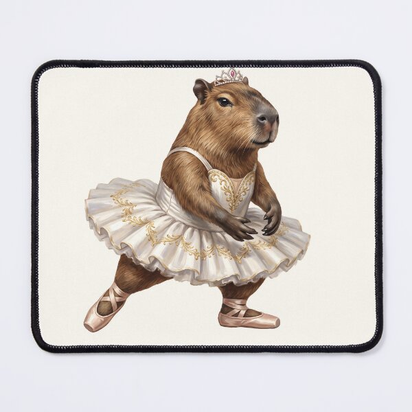Item preview, Royal Capybara Ballerina Princess in White Tutu designed and sold by MythicCotton.