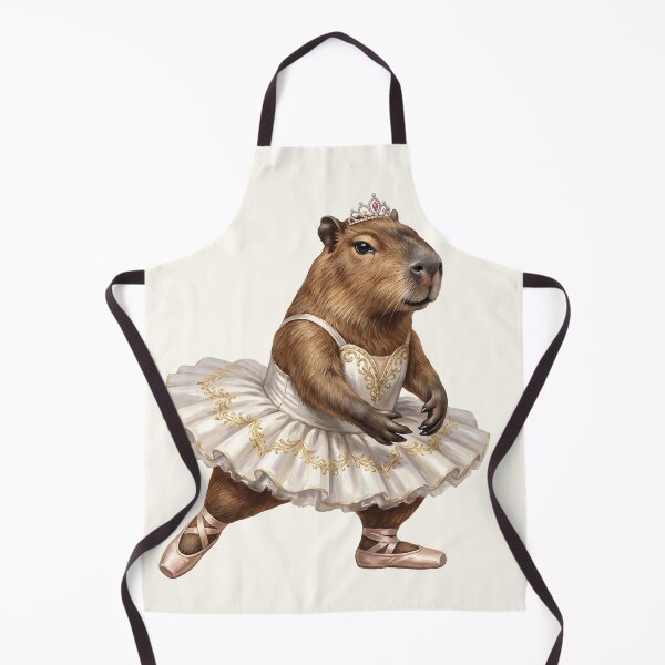 Item preview, Royal Capybara Ballerina Princess in White Tutu designed and sold by MythicCotton.