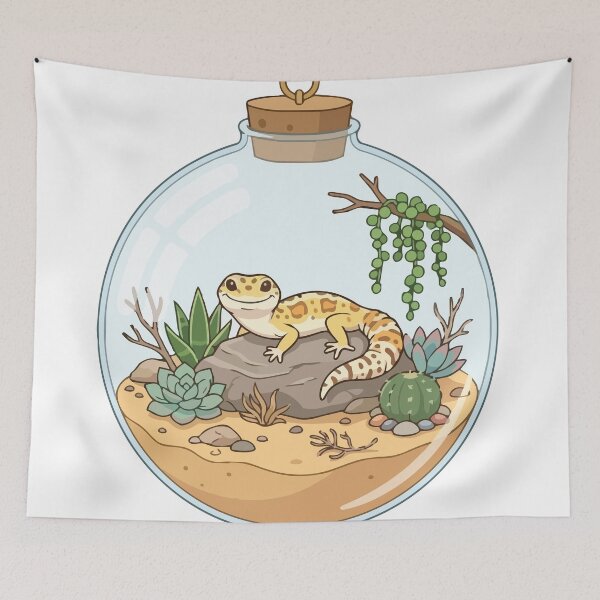 Item preview, Leopard Gecko Desert Succulent Terrarium Globe designed and sold by ArcApparel2020.