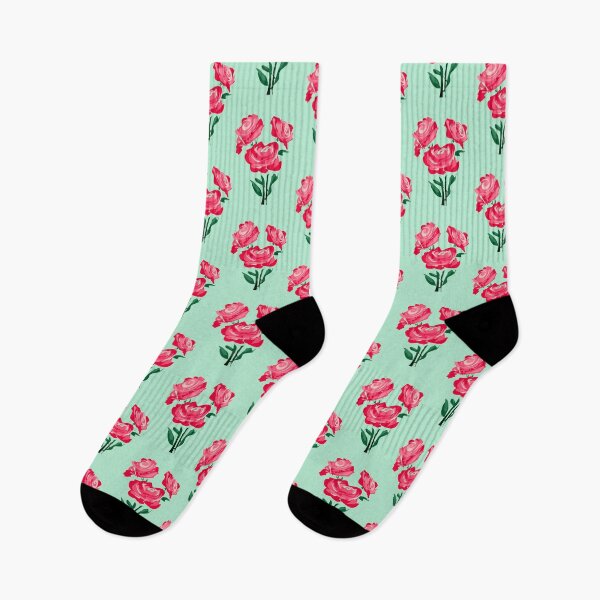 Item preview, pink and green rose pattern designed and sold by Stormsoaked.