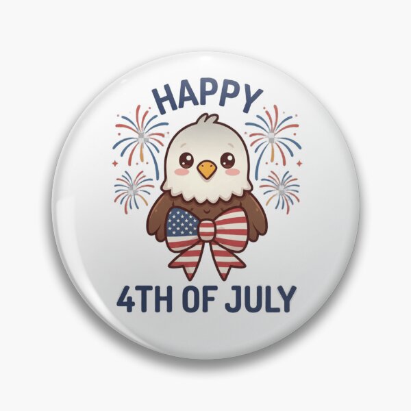 Item preview, Kawaii Bald Eagle Happy 4th of July Patriotic designed and sold by InspiredCreatives.