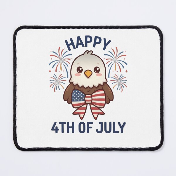 Item preview, Kawaii Bald Eagle Happy 4th of July Patriotic designed and sold by InspiredCreatives.